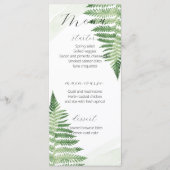 Minimalistisch Groene Varen Bruiloft Menu (Voorkant)