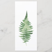 Minimalistisch Groene Varen Bruiloft Menu (Achterkant)