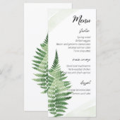 Minimalistisch Groene Varen Bruiloft Menu (Voorkant / Achterkant)