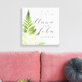 Minimalistisch Groene Varen Trouwteken Canvas Afdruk (Insitu (Woonkamer))