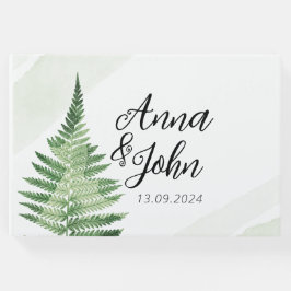 Minimalistisch Groene Varen Trouwteken Gastenboek