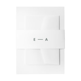 Minimalistisch Groom Monogram Weddenschap Uitnodigingen Wikkel