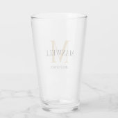 Minimalistisch Groomsman Black Gold Custom Monogra Glas (Achterkant)