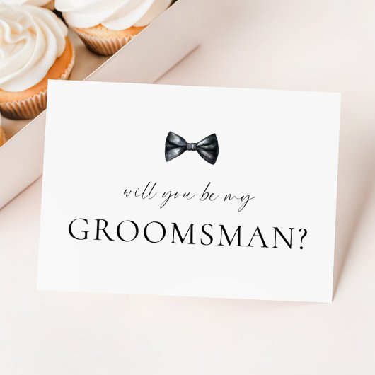 Minimalistisch Groomsman voorstel Kaart