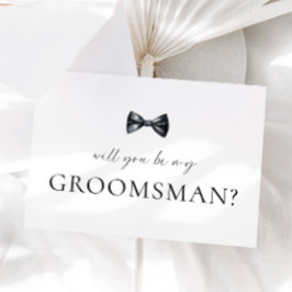 Minimalistisch Groomsman voorstel Kaart