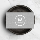 Minimalistisch groot Initiaal modern monogram grij Visitekaartje