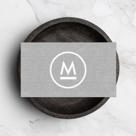 Minimalistisch groot Initiaal modern monogram grij Visitekaartje