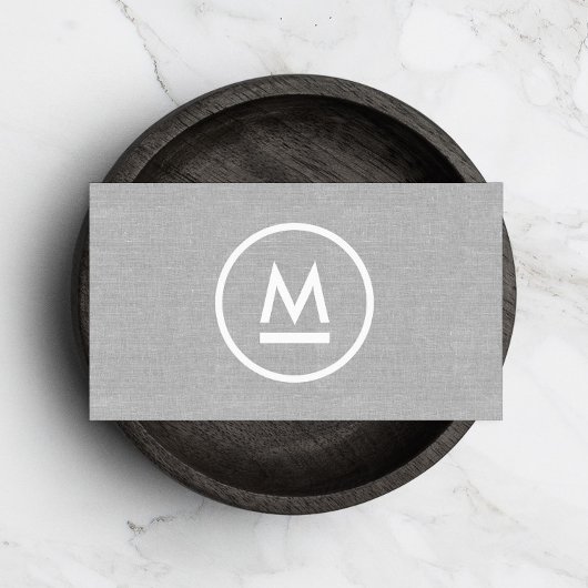 Minimalistisch groot Initiaal modern monogram grij Visitekaartje