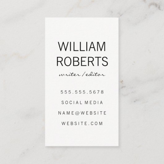 Minimalistisch Grunge-monogram Visitekaartje (Achterkant)