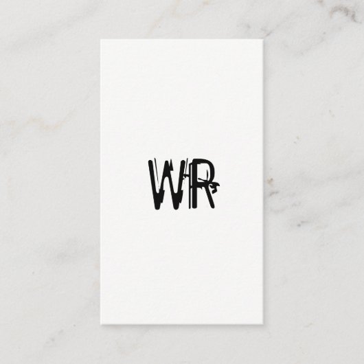 Minimalistisch Grunge-monogram Visitekaartje (Voorkant)