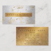 Minimalistisch Grungy Gold Dandelion Confetti Silv Visitekaartje (Voorkant / Achterkant)
