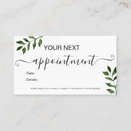 Minimalistisch haar afsprakenkaartje