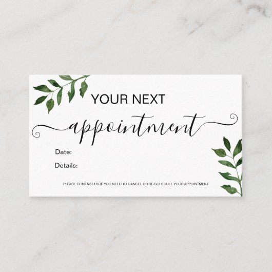 Minimalistisch haar afsprakenkaartje (Voorkant)