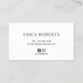 Minimalistisch haarstijllijstmodel voor schaar-ty visitekaartje (Achterkant)