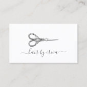 Minimalistisch haarstijllijstmodel voor schaar-ty visitekaartje (Voorkant)