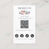 Minimalistisch Haarstylist bruid golvend haar bloe Visitekaartje (Achterkant)