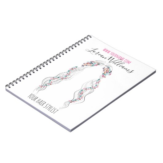 Minimalistisch Haarstylist bruid golvend haar chiq Notitieboek (Linkerzijde)