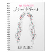 Minimalistisch Haarstylist bruid golvend haar chiq Notitieboek (Voorkant)