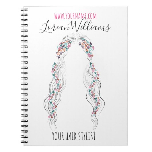 Minimalistisch Haarstylist bruid golvend haar chiq Notitieboek (Voorkant)