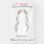 Minimalistisch Haarstylist bruid golvend haar chiq Spandoek (Verticaal)