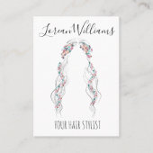 Minimalistisch Haarstylist bruid golvend haar chiq Visitekaartje (Voorkant)