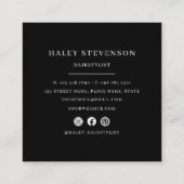 Minimalistisch Haarstylist Modern Chic Visitekaart Vierkante Visitekaartje (Achterkant)