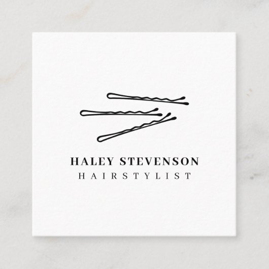 Minimalistisch Haarstylist Modern Chic Visitekaart Vierkante Visitekaartje (Voorkant)