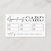 Minimalistisch Hair Stylist Salon Logo Zwart & Wit Afsprakenkaartje (Voorkant)