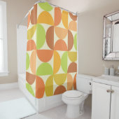 Minimalistisch half eeuw halve cirkels patroon douchegordijn (In situ)