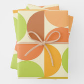 Minimalistisch half eeuw halve cirkels patroon inpakpapier vel (In situ)