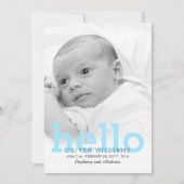 Minimalistisch Hallo Baby Foto aankondiging (Voorkant)