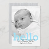 Minimalistisch Hallo Baby Foto aankondiging (Voorkant / Achterkant)