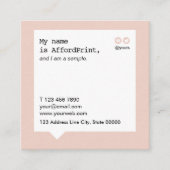 Minimalistisch Hallo Bubble Blush Vierkante Visitekaartje (Voorkant)