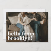 Minimalistisch Hallo New Home Address Photo Moving Aankondiging (Voorkant)