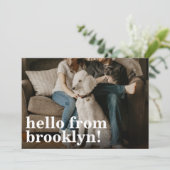 Minimalistisch Hallo New Home Address Photo Moving Aankondiging (Staand voorkant)