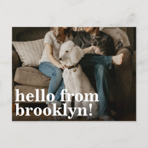 Minimalistisch Hallo New Home Address Photo Moving Aankondigingskaart