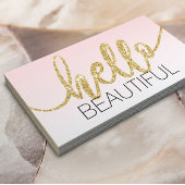 Minimalistisch Hallo prachtig Blush Pink Gold Scri Visitekaartje
