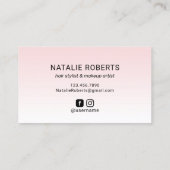 Minimalistisch Hallo prachtig Blush Pink Gold Scri Visitekaartje (Achterkant)