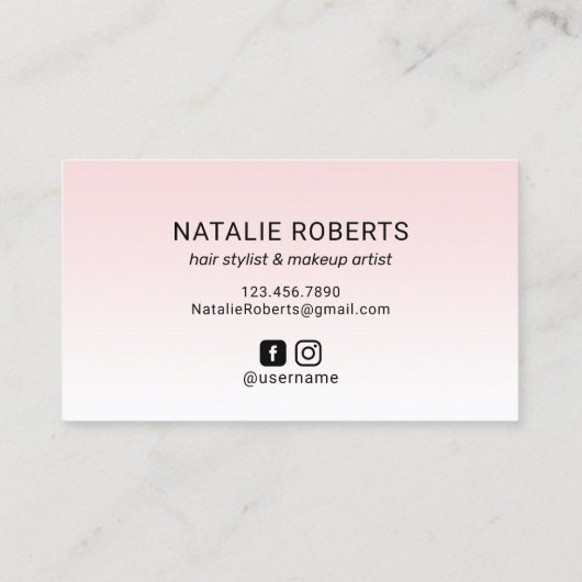 Minimalistisch Hallo prachtig Blush Pink Gold Scri Visitekaartje (Achterkant)