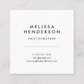 Minimalistisch Hallo Vierkante Visitekaartje (Achterkant)