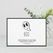 Minimalistisch Halloween Ghost Black en White Kaart (Staand voorkant)