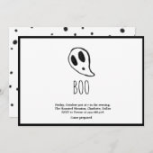 Minimalistisch Halloween Ghost Black en White Kaart (Voorkant / Achterkant)
