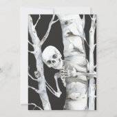 Minimalistisch Halloween spookachtig lachend skele Kaart (Achterkant)