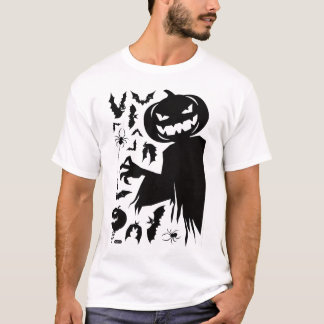 Minimalistisch Halloween T-shirt met een lachende 