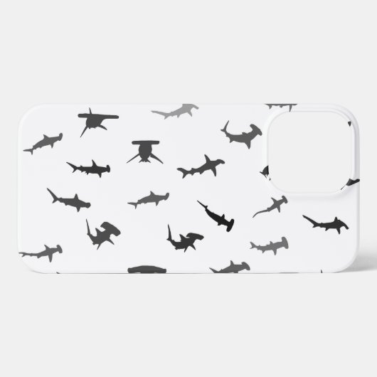Minimalistisch Hammerhead Shark Hammerhead Patroon iPhone Hoesje (Achterkant horizontaal)