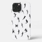 Minimalistisch Hammerhead Shark Hammerhead Patroon iPhone Hoesje (Achterkant)