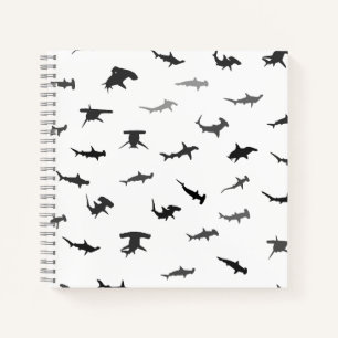 Minimalistisch Hammerhead Shark Hammerhead Patroon Notitieboek