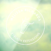 Minimalistisch hand- en wimpercirkel logo transpar raamsticker (Vel 3)