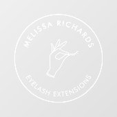 Minimalistisch hand- en wimpercirkel logo transpar raamsticker (Vel)