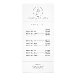 Minimalistisch Hand- en Wimperlogo Make-up Artist Reclamekaart